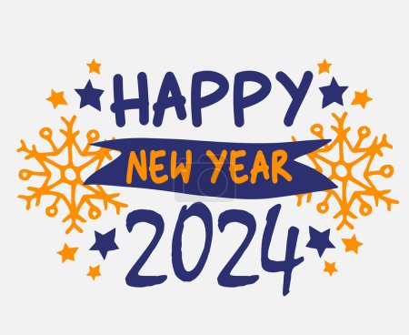 Téléchargez les photos : Bonne année vacances résumé bleu et orange design vectoriel logo illustration symbole - en image libre de droit