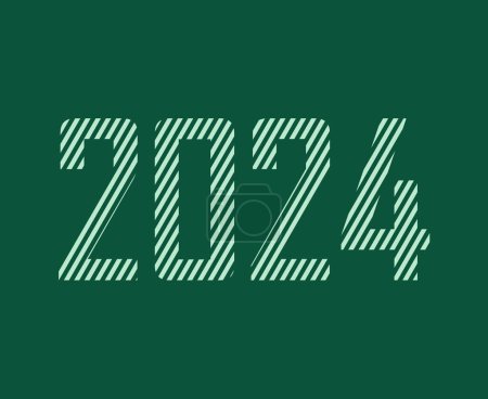 Foto de 2024 Feliz año nuevo vacaciones abstracto diseño gráfico vectorial logotipo símbolo ilustración con fondo verde - Imagen libre de derechos