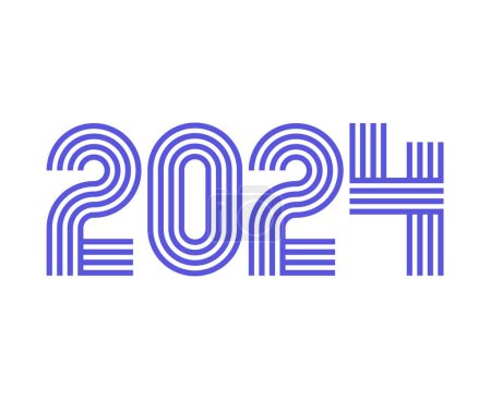 Foto de Feliz año nuevo 2024 Diseño gráfico púrpura abstracto Vector Logo Symbol Ilustración - Imagen libre de derechos