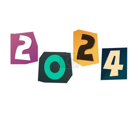 Foto de 2024 Feliz Año Nuevo Diseño Gráfico Abstracto Vector Logo Símbolo Ilustración - Imagen libre de derechos