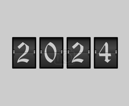 Foto de 2024 Feliz Año Nuevo Abstracto Negro Diseño Gráfico Vector Logo Símbolo Ilustración con fondo gris - Imagen libre de derechos