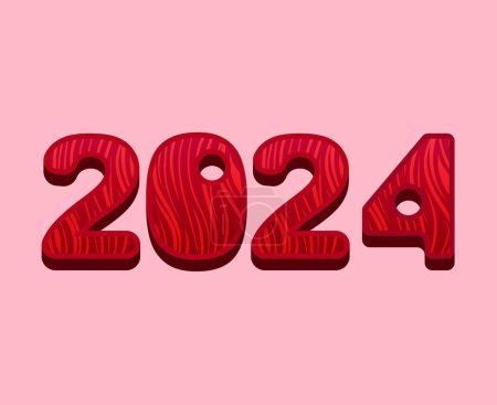 Foto de 2024 Feliz Año Nuevo Abstracto Rosa Diseño Gráfico Vector Logo Símbolo Ilustración - Imagen libre de derechos