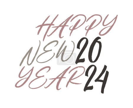 Photo for Happy New Year 2024 Abstract Graphic Design Vector Logo Symbol Illustration - Royalty Free Image