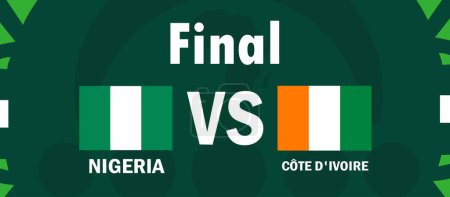 Foto de Nigeria y Costa de Marfil Match Final Flags Emblemas Naciones Africanas 2023 Equipos Países Símbolo de Fútbol Africano Diseño de Logo Vector Illustration - Imagen libre de derechos