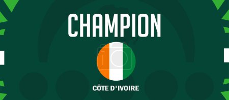 Pavillon du champion de Côte d'Ivoire Nations africaines 2023 Équipes Pays Symbole de football africain Logo Design Illustration vectorielle