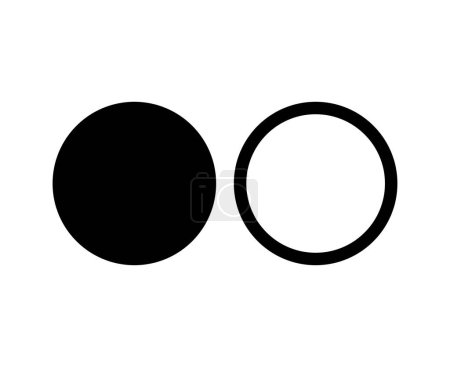 Photo for Circle Shape And Circle Outline Stroke Black Symbol Vector Illustration - Royalty Free Image