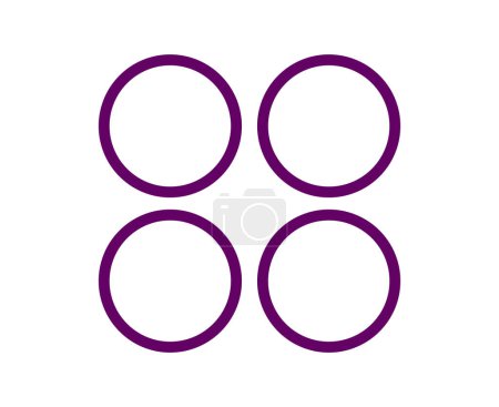 Photo for Circle Shape Outline Stroke Collection Symbol Purple Element Vector Graphic Design Illustration - Royalty Free Image