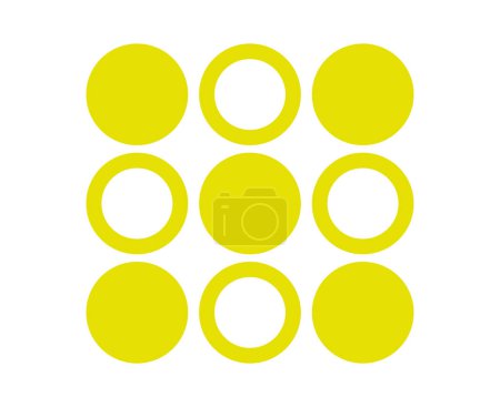 Foto de Esquema del círculo y forma del círculo Colección Elemento de símbolo amarillo Vector Diseño gráfico Ilustración - Imagen libre de derechos