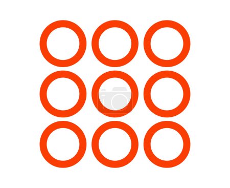 Photo for Circle Shape Outline Collection Symbol Orange Element Vector Graphic Design Illustration - Royalty Free Image