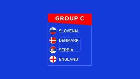 Nations européennes 2024 Emblème du groupe C Équipes de conception abstraites Pays Symbole européen de football Illustration vectorielle du logo