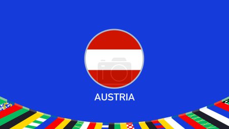 Photo for Austria Emblem Flag Teams European Nations 2024 Abstract Countries European Germany Football Symbol Logo Design Vector Illustration - Royalty Free Image