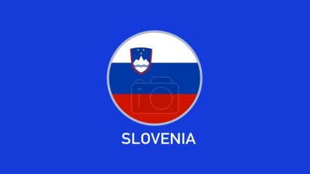 Téléchargez les illustrations : Slovénie Flag Emblem Teams European Nations 2024 Résumé Pays Europe Allemagne Football Symbole Logo Design Illustration vectorielle - en licence libre de droit