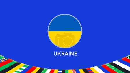 Ukraine Emblem Flag Teams European Nations 2024 Abstract Countries European Germany Football Symbol Logo Design Vector Illustration