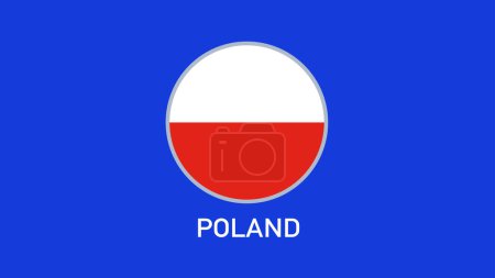 Polen Flagge Emblem Teams Europäische Nationen 2024 Abstrakte Länder Europa Deutschland Fußball Symbol Logo Design Vector Illustration