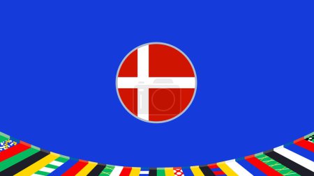 Dänemark Emblem Flagge Europäische Nationen 2024 Mannschaften Länder Europa Deutschland Fußball Symbol Logo Design Vector Illustration