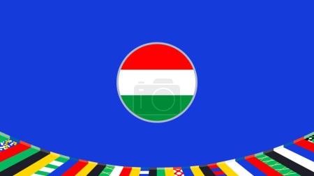 Ungarn Emblem Flagge Europäische Nationen 2024 Mannschaften Länder Europa Deutschland Fußball Symbol Logo Design Vector Illustration