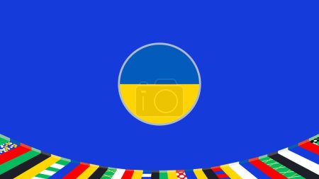 Ukraine Emblem Flag European Nations 2024 Teams Countries European Germany Football Symbol Logo Design Vector Illustration