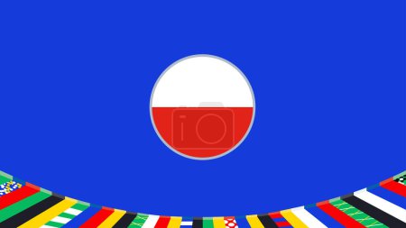 Polen Emblem Flagge Europäische Nationen 2024 Mannschaften Länder Europa Deutschland Fußball Symbol Logo Design Vector Illustration