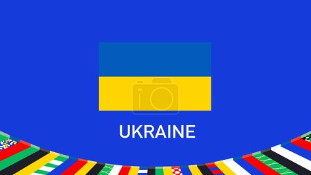 Ukraine Flag Teams European Nations 2024 Symbol Abstract Countries European Germany Football Logo Design Vector Illustration