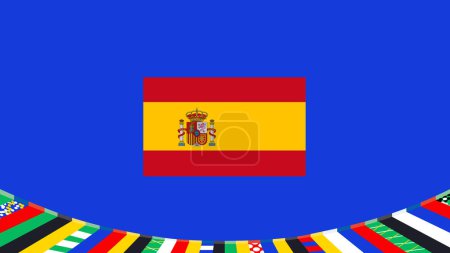 Spain Flag Symbol European Nations 2024 Teams Countries European Germany Football Logo Design Vector Illustration