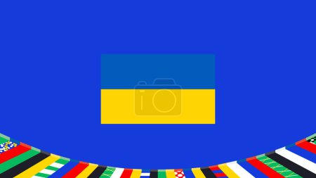 Ukraine Flag Symbol European Nations 2024 Teams Countries European Germany Football Logo Design Vector Illustration