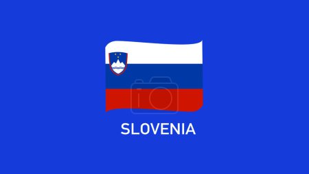 Téléchargez les illustrations : Slovenia Flag Ribbon Teams European Nations 2024 Abstract Countries European Germany Football Symbol Logo Design Vector Illustration - en licence libre de droit