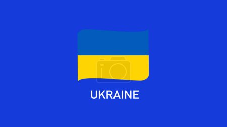 Ukraine Emblem Teams European Nations 2024 Symbol Abstract Countries European Germany Football Logo Design Vector Illustration