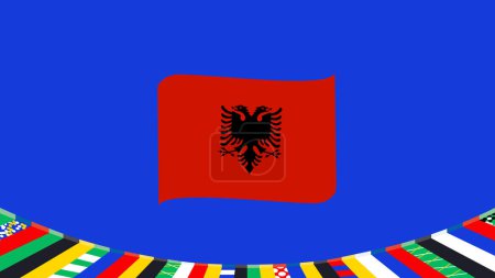 Albanien Emblemband Europäische Nationen 2024 Mannschaften Länder Europa Deutschland Fußball Symbol Logo Design Vector Illustration