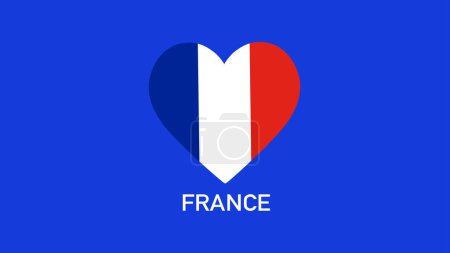 France Emblem Heart Teams European Nations 2024 Symbol Abstract Countries European Germany Football Logo Design Vector Illustration