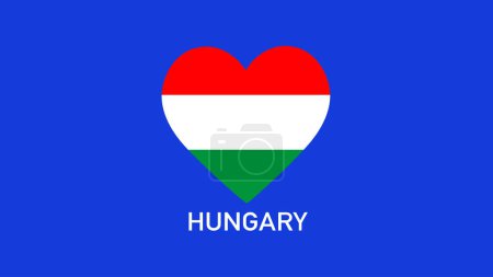 Ungarn Flagge Herz Teams Europäische Nationen 2024 Abstrakte Länder Europa Deutschland Fußball Symbol Logo Design Vector Illustration