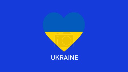 Ukraine Emblem Heart Teams European Nations 2024 Symbol Abstract Countries European Germany Football Logo Design Vector Illustration