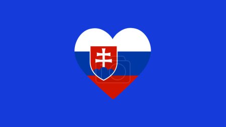 Slovakia Flag Heart European Nations 2024 Teams Countries European Germany Football Symbol Logo Design Vector Illustration