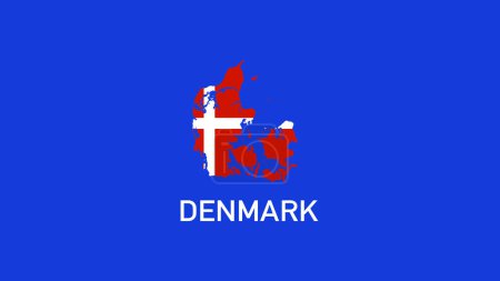Danemark Flag Map Teams European Nations 2024 Résumé Pays European Germany Football Symbol Logo Design Vector Illustration