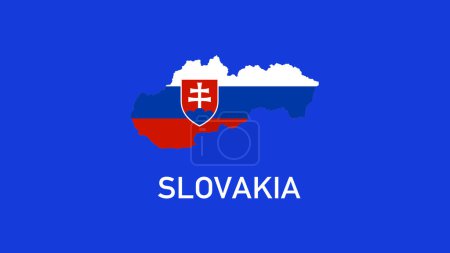 Slovakia Emblem Map Teams European Nations 2024 Symbol Abstract Countries European Germany Football Logo Design Vector Illustration