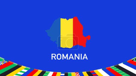 Photo for Romania Emblem Map Teams European Nations 2024 Symbol Abstract Countries European Germany Football Logo Design Vector Illustration - Royalty Free Image