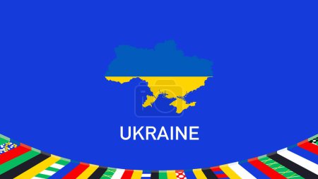 Ukraine Flag Map Teams European Nations 2024 Abstract Countries European Germany Football Symbol Logo Design Vector Illustration
