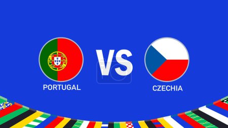 Portugal et Tchéquie Match Emblem Design European Nations 2024 Equipes Pays European Germany Football Symbol Logo Illustration vectorielle