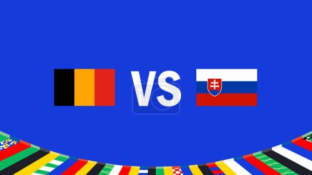 Bélgica y Eslovaquia Diseño del partido Emblema Bandera Naciones Europeas 2024 Equipos Países Alemania Europea Símbolo de Fútbol Logo Vector Ilustración