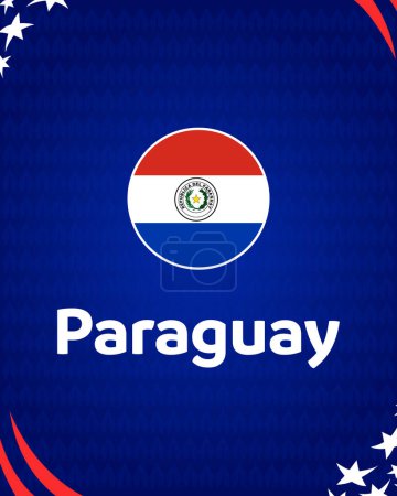 Paraguay Flagge American Football USA 2024 Abstraktes Design Logo Symbol American Football Final Vector Illustration