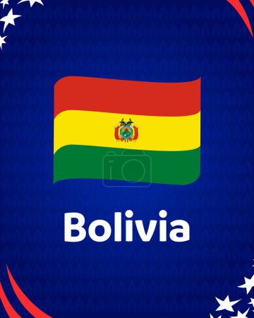 Bolivien Flaggenband American Football USA 2024 Abstraktes Design Logo Symbol American Football Final Vector Illustration