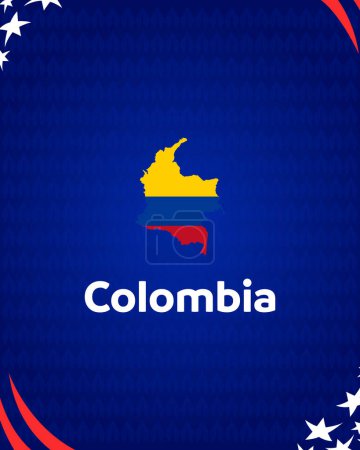 Kolumbien Flagge Karte American Football USA 2024 Abstraktes Design Logo Symbol American Football Final Vector Illustration