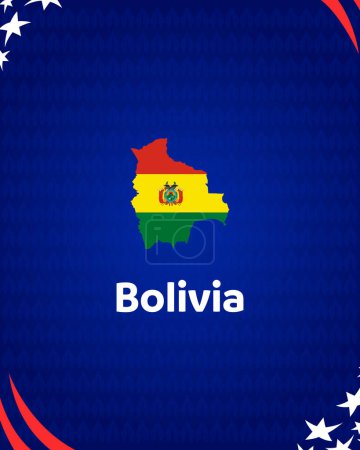 Bolivien Flagge Karte American Football USA 2024 Abstraktes Design Logo Symbol American Football Final Vector Illustration