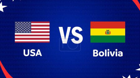 Estados Unidos y Bolivia Emblema del partido Fútbol americano Estados Unidos 2024 Diseño abstracto Logotipo Símbolo Fútbol americano final Vector ilustración