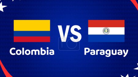 Colombia y Paraguay Bandera del partido Fútbol americano USA 2024 Diseño abstracto Logo Símbolo Fútbol americano Vector final ilustración