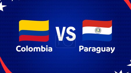Kolumbien und Paraguay Match Flag Ribbon American Football USA 2024 Abstract Design Logo Symbol American Football final Vector Illustration