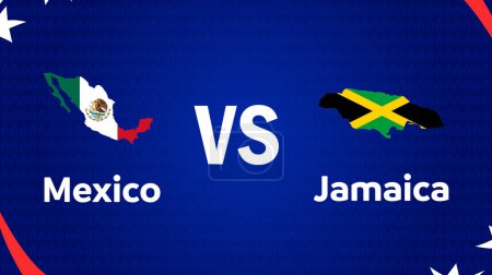 Mexiko und Jamaika Match Flag Map American Football USA 2024 Abstraktes Design Logo Symbol American Football Final Vector Illustration