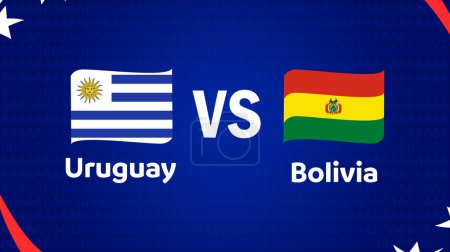 Uruguay Y Bolivia Cinta De Bandera Del Partido Fútbol Americano USA 2024 Diseño Abstracto Logotipo Símbolo Fútbol Americano Ilustración Final Vector