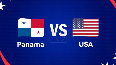 Panama und USA Match Flag Ribbon American Football USA 2024 Abstraktes Design Logo Symbol American Football Final Vector Illustration