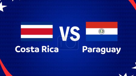 Costa Rica y Paraguay Emblema del partido Fútbol americano USA 2024 Diseño abstracto Logotipo Símbolo Fútbol americano final Vector ilustración