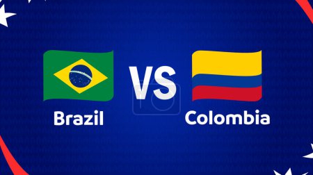 Brasilien und Kolumbien Match Flag Ribbon American Football USA 2024 Abstract Design Logo Symbol American Football final Vector Illustration